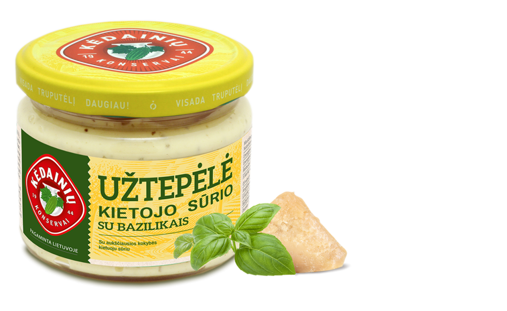 Kietojo sūrio užtepelė su bazilikais
